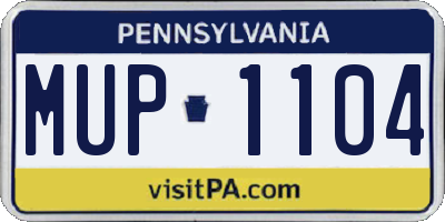 PA license plate MUP1104