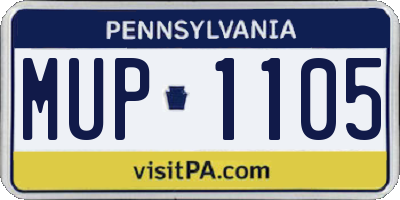 PA license plate MUP1105
