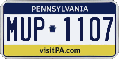 PA license plate MUP1107