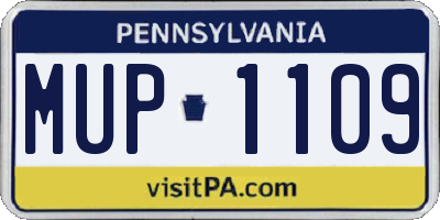 PA license plate MUP1109