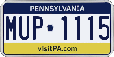 PA license plate MUP1115