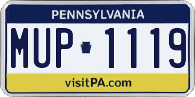 PA license plate MUP1119