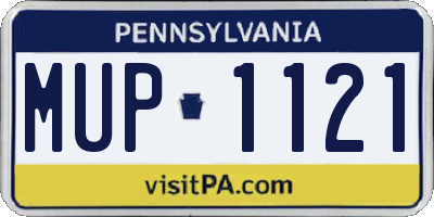 PA license plate MUP1121