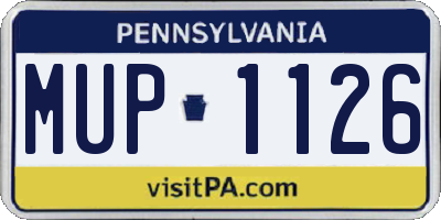 PA license plate MUP1126