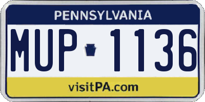 PA license plate MUP1136