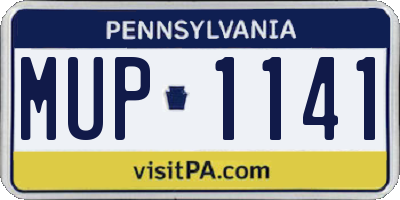 PA license plate MUP1141