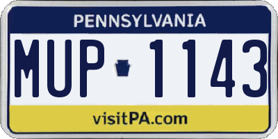 PA license plate MUP1143