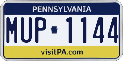 PA license plate MUP1144