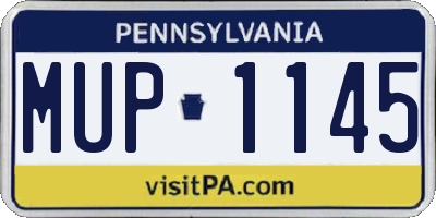 PA license plate MUP1145