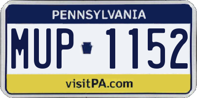 PA license plate MUP1152