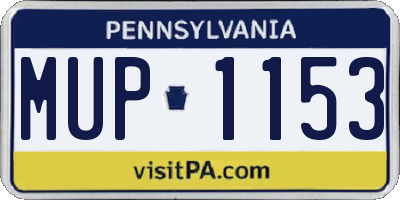 PA license plate MUP1153