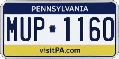 PA license plate MUP1160