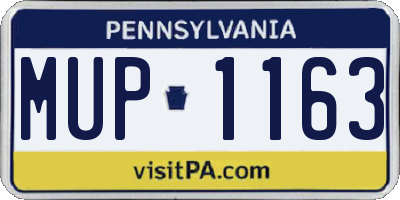 PA license plate MUP1163