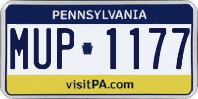 PA license plate MUP1177