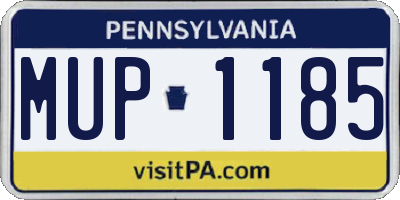 PA license plate MUP1185