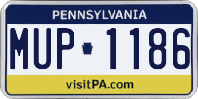PA license plate MUP1186
