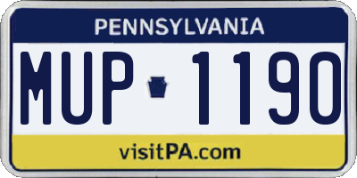 PA license plate MUP1190