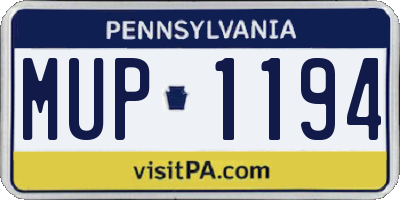 PA license plate MUP1194