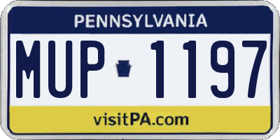 PA license plate MUP1197