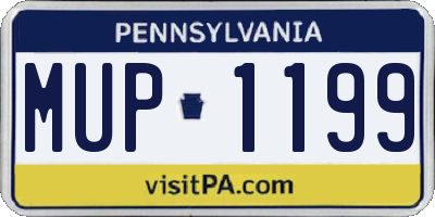 PA license plate MUP1199