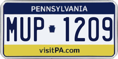 PA license plate MUP1209