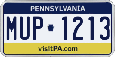 PA license plate MUP1213