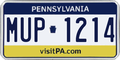 PA license plate MUP1214