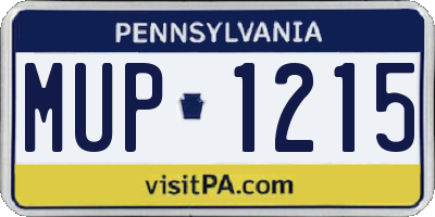 PA license plate MUP1215