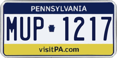 PA license plate MUP1217