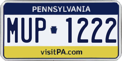PA license plate MUP1222