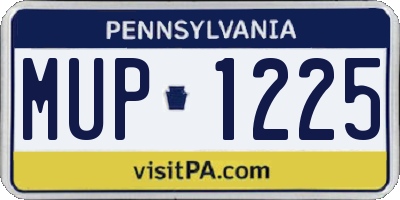 PA license plate MUP1225