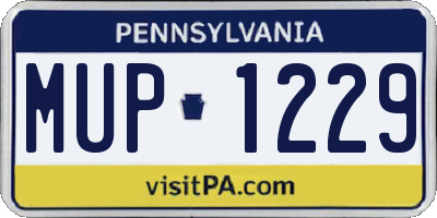 PA license plate MUP1229
