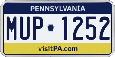 PA license plate MUP1252