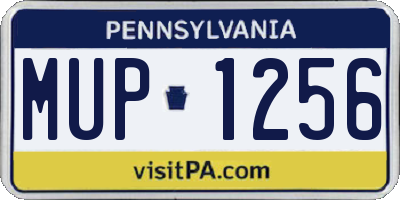 PA license plate MUP1256