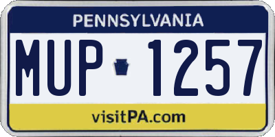PA license plate MUP1257