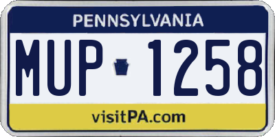 PA license plate MUP1258