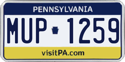 PA license plate MUP1259