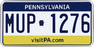 PA license plate MUP1276