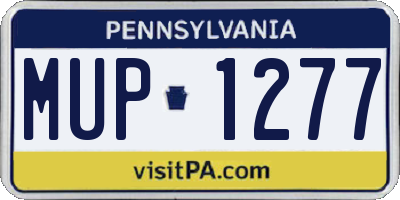 PA license plate MUP1277