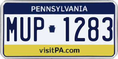 PA license plate MUP1283