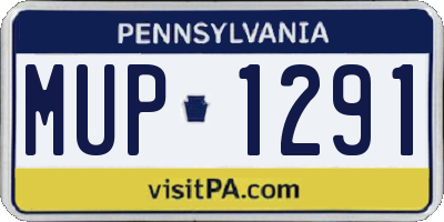 PA license plate MUP1291