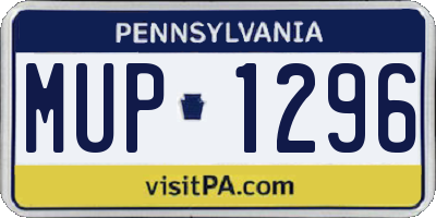 PA license plate MUP1296