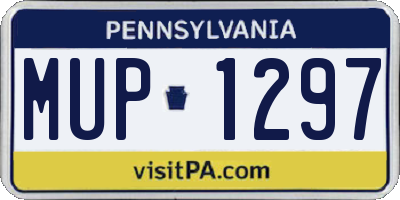 PA license plate MUP1297