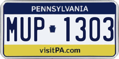 PA license plate MUP1303