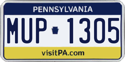 PA license plate MUP1305
