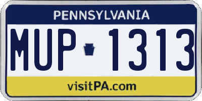 PA license plate MUP1313