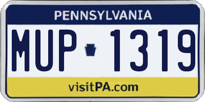 PA license plate MUP1319