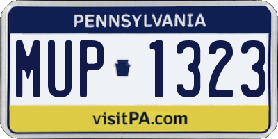 PA license plate MUP1323