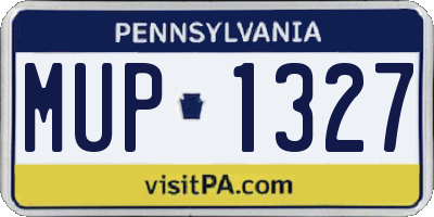 PA license plate MUP1327