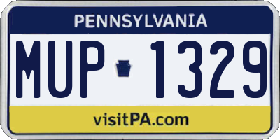 PA license plate MUP1329
